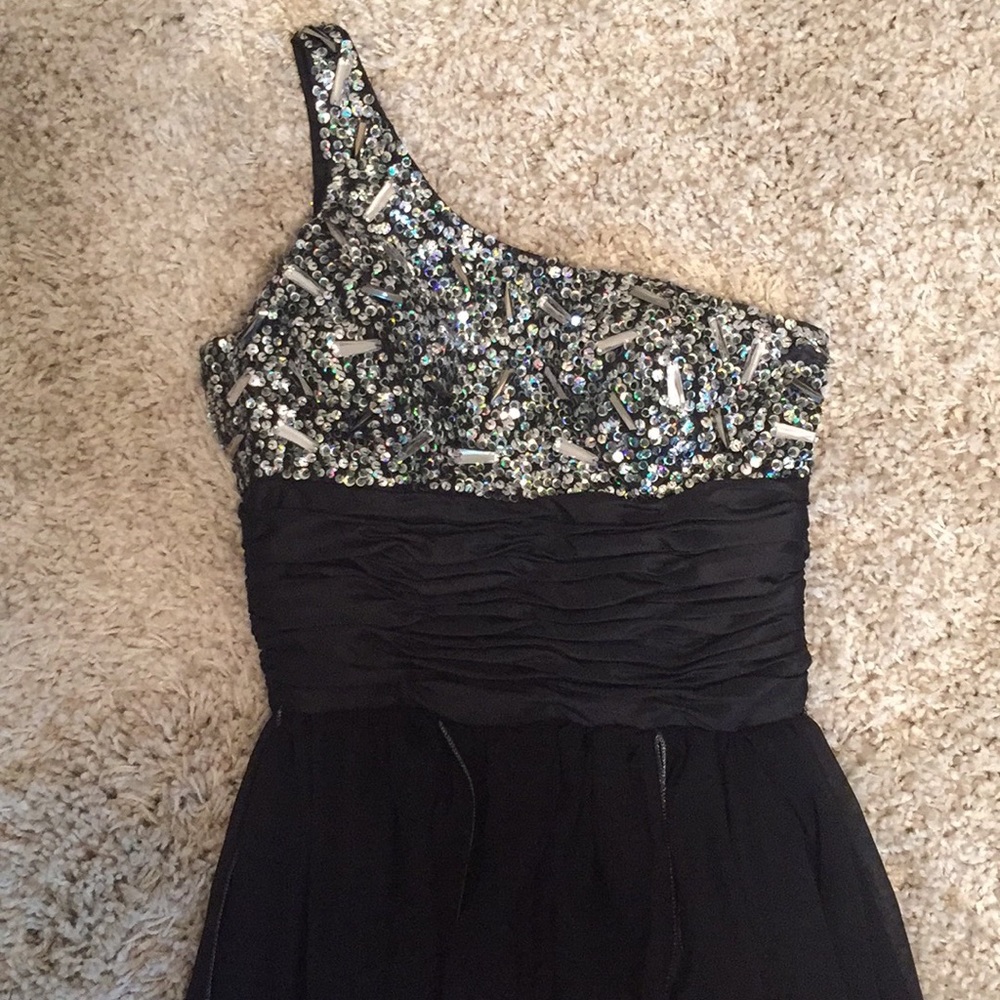Rhinestone/Sequin Black Formal Dress
